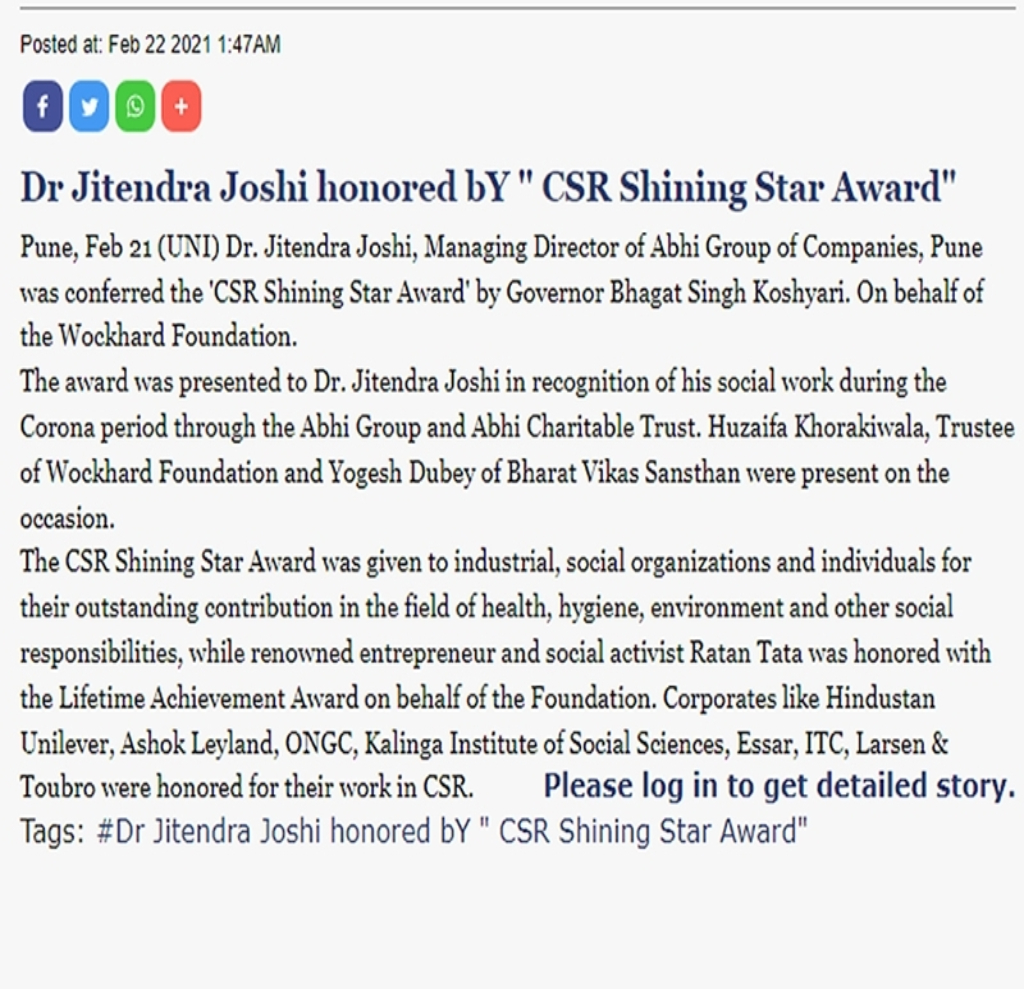 Media Coverage - CSR Shining Atar Award