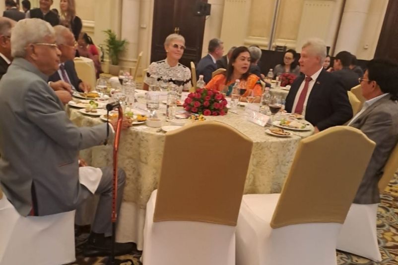 Delegates attending the Independence Day celebration of the Republic of Belarus