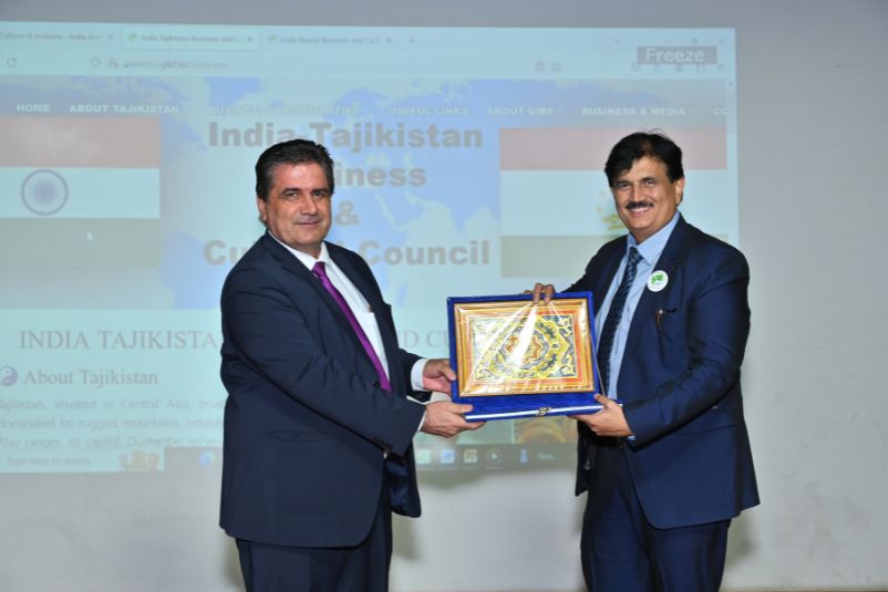 GIBF Past Event - 2024 - India-Central Asia Business Conclave - Mr.  Habib Mirzozoda, Deputy Chief of Mission of the Republic of Tajikistan to the Republic of India, India Tajikistan Business and Cultural Council website launch