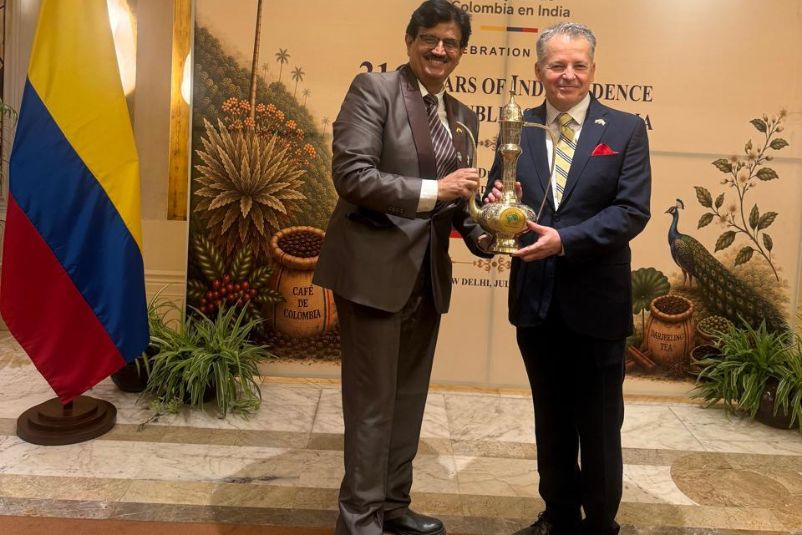 GIBF President Dr. Jitendra Joshi joins Colombian Embassy for its 216th Independence Day Celebrations