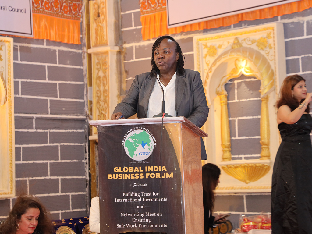 Diplomatic guest of honor H.E. Demeke Atnafu Ambulo inaugurating GIBF’s platform