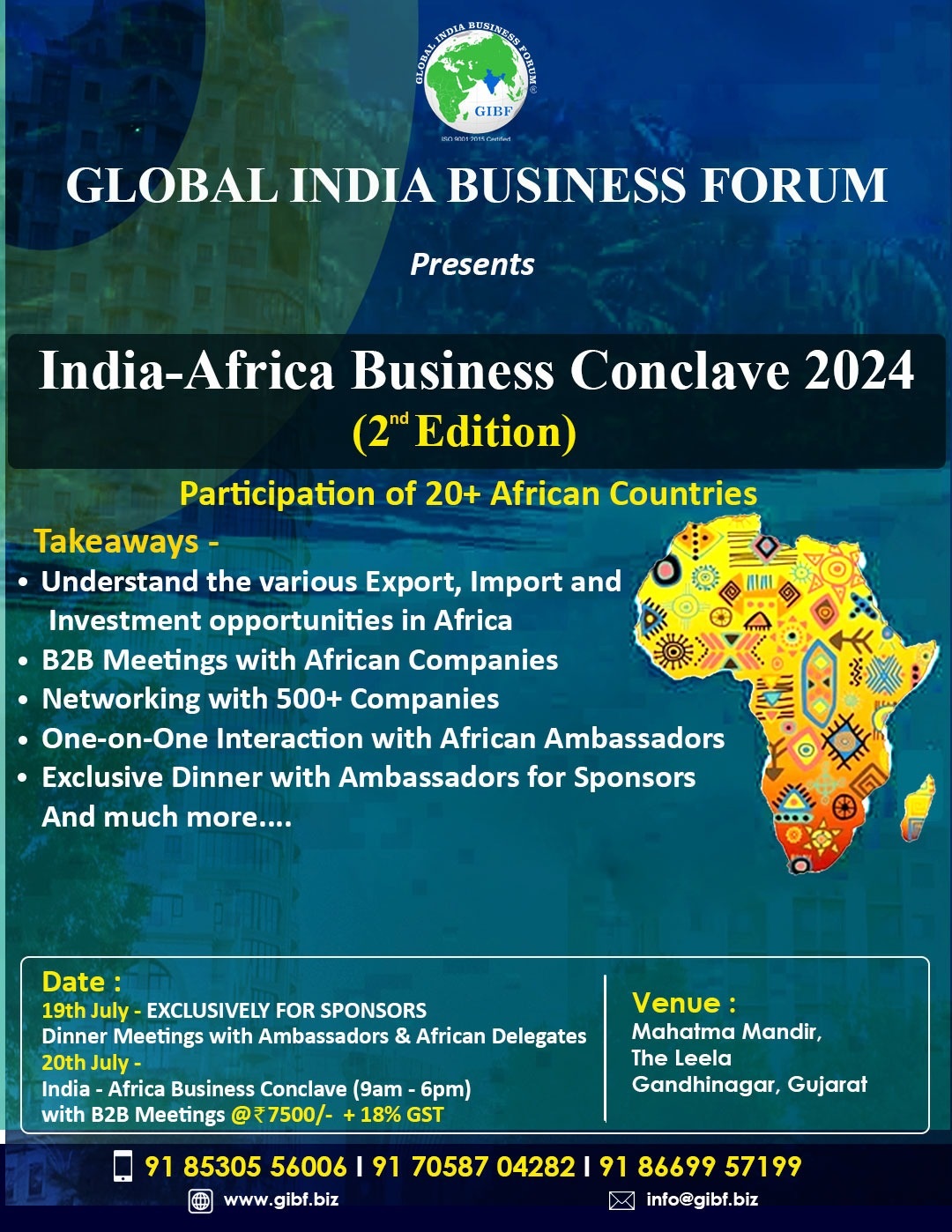 GIBF Upcoming Event - India Africa Business Conclave - 2024 Post