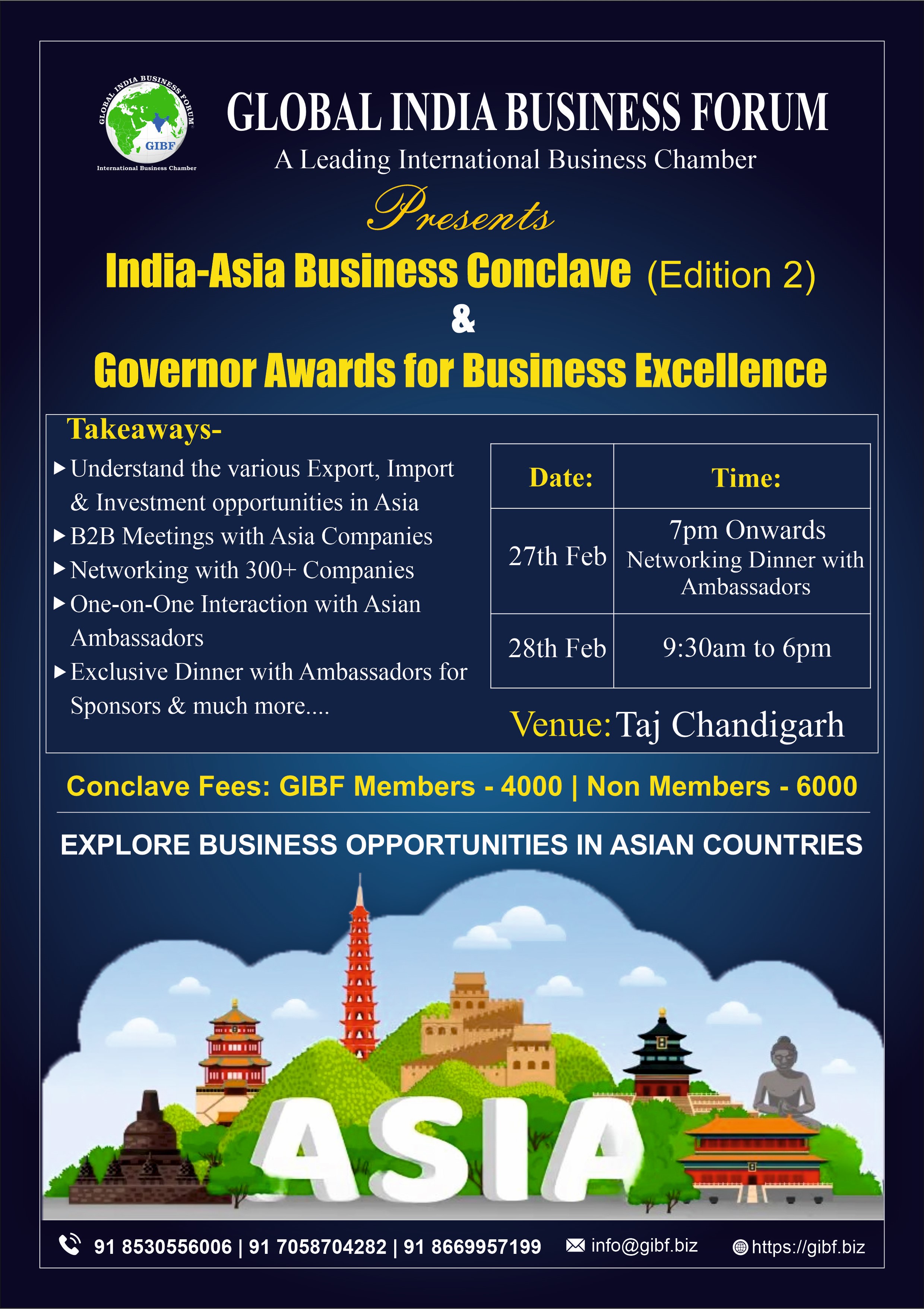 India-Asia Business Conclave (Edition 2) and Governor Awards for Business Excellence - Chandigarh