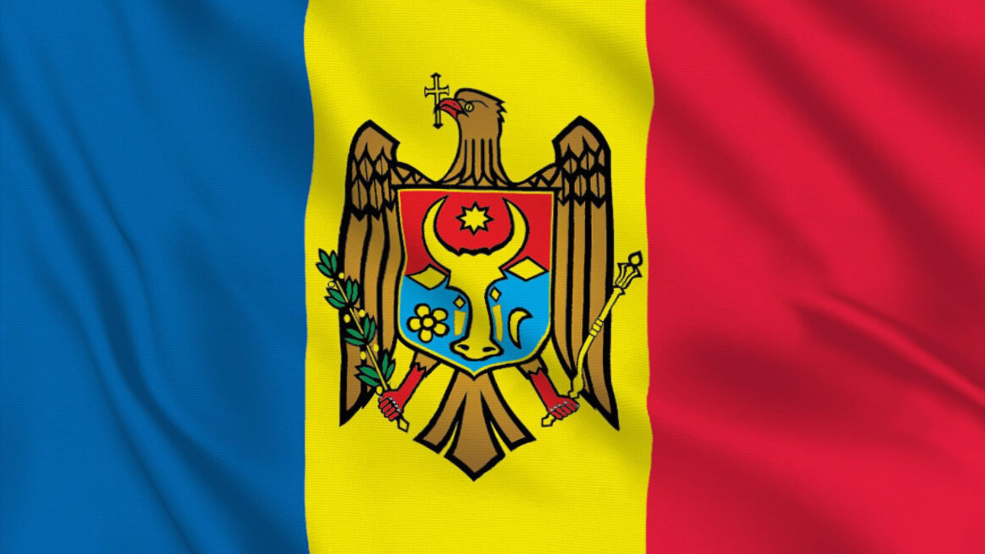 Celebrating with Asia & Europe Countries - Moldova Flag