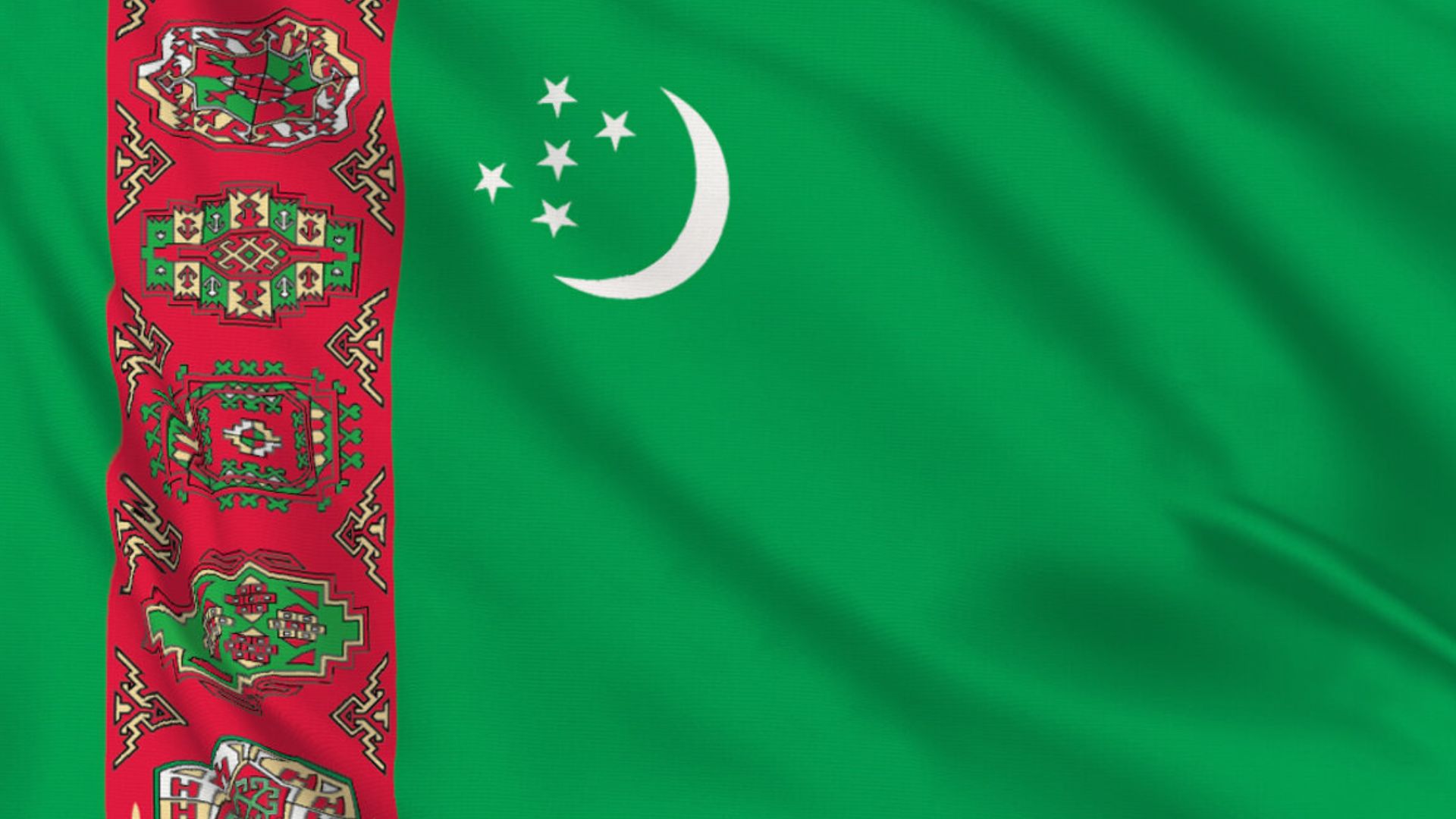 Celebrating with Central Asia and East Europe Countries - Turkmenistan Flag