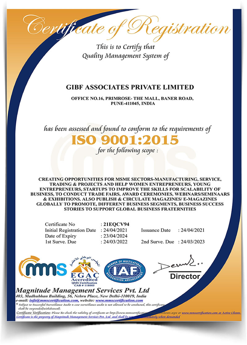 GIBF ISO Certificate