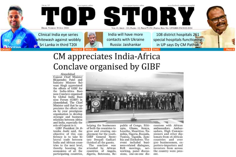 GIBF Print Media - India - Africa Business Conclave (2nd Edition), Top Story